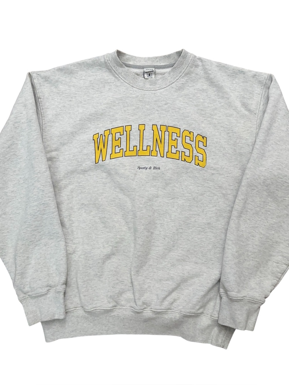 Sporty & Rich Crewneck Sweatshirt Mens Size M Pullover Cotton Wellness Gray